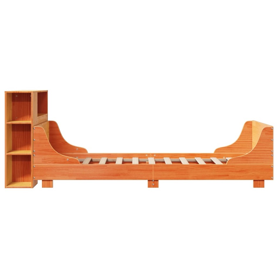 Estructura de cama sin colchón madera maciza marrón 75x190