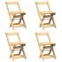 Sillas comedor plegables 4 uds Corona madera pino marrón