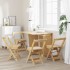 Sillas comedor plegables 4 uds Corona madera pino marrón