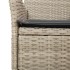 Set comedor jardín 3 pzas y cojines ratán PE vidrio gris