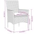 Set comedor jardín 3 pzas y cojines ratán PE vidrio gris