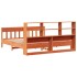 Cama sin colchón madera maciza de pino marrón cera 180x200