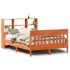 Cama sin colchón madera maciza de pino marrón cera 140x200