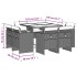 Set comedor de jardín 9 pzas cojines ratán sintético gris