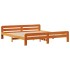 Cama con estantería sin colchón madera maciza marrón 200x200