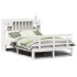 Cama con estantería sin colchón madera maciza blanca 140x200