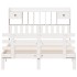 Cama con estantería sin colchón madera maciza blanca 140x200