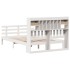 Cama con estantería sin colchón madera maciza blanca 140x200