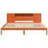 Cama con estantería sin colchón madera maciza marrón