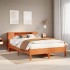 Cama con estantería sin colchón madera maciza marrón 140x190