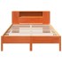 Cama con estantería sin colchón madera maciza marrón 140x190