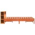 Cama con estantería sin colchón madera maciza marrón 140x190