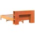 Cama con estantería sin colchón madera maciza marrón 140x190