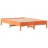 Cama con estantería sin colchón madera maciza marrón 140x190