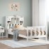 Cama con estantería sin colchón madera maciza blanca 100x200