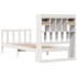 Cama con estantería sin colchón madera maciza blanca 100x200