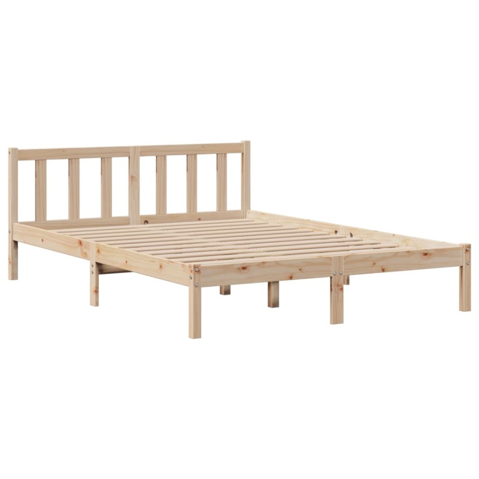 Cama con estantería sin colchón madera maciza de pino