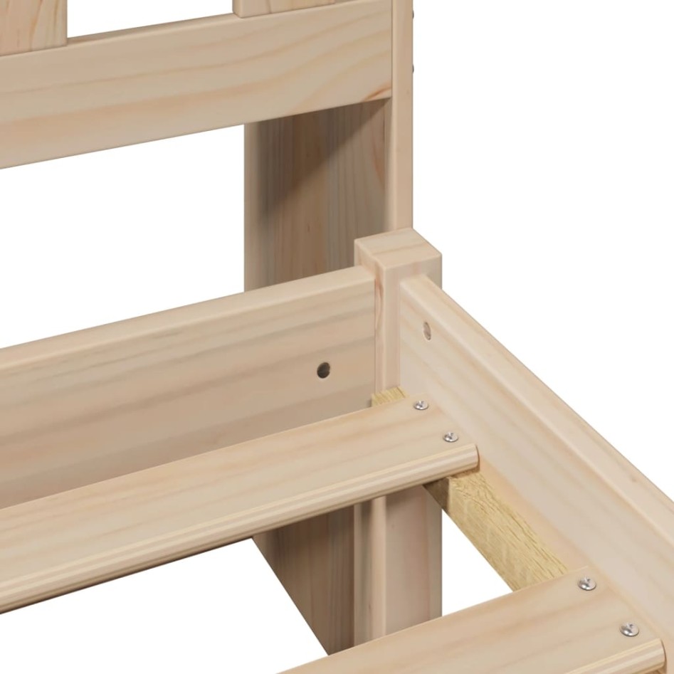 Cama con estantería sin colchón madera maciza de pino 90x200