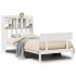 Cama con estantería sin colchón madera maciza blanca 100x200