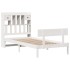 Cama con estantería sin colchón madera maciza blanca 100x200