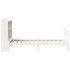 Cama con estantería sin colchón madera maciza blanca 100x200
