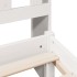 Cama con estantería sin colchón madera maciza blanca 100x200