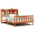 Cama con estantería sin colchón madera maciza marrón 140x200