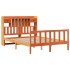Cama con estantería sin colchón madera maciza marrón 140x200