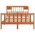 Cama con estantería sin colchón madera maciza marrón 140x200