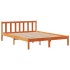 Cama con estantería sin colchón madera maciza marrón 140x200