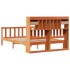 Cama con estantería sin colchón madera maciza marrón 140x200