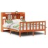 Cama con estantería sin colchón madera maciza marrón 160x200