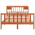 Cama con estantería sin colchón madera maciza marrón 160x200