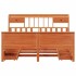 Cama con estantería sin colchón madera maciza marrón
