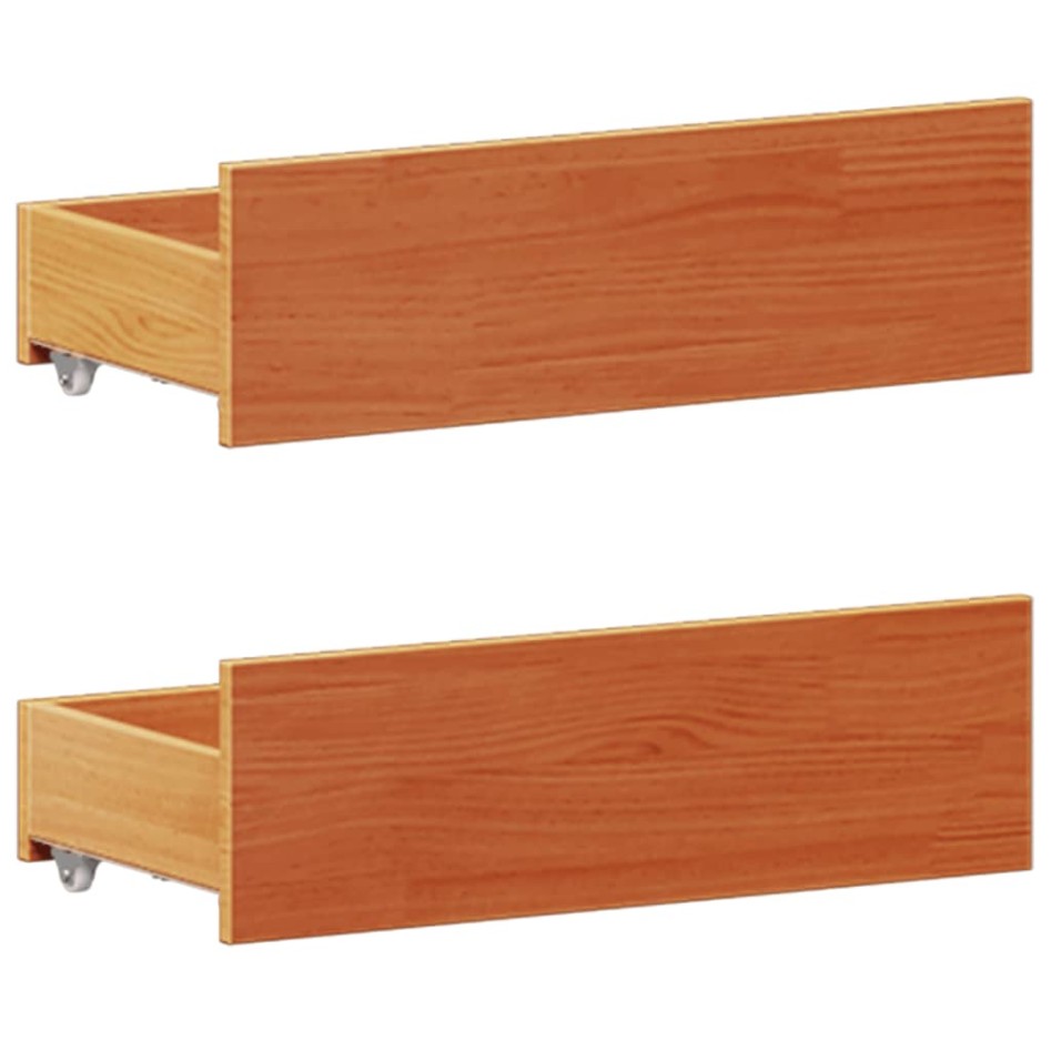 Cama con estantería sin colchón madera maciza marrón