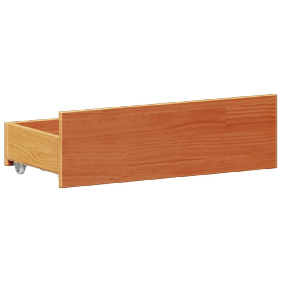 Cama con estantería sin colchón madera maciza marrón