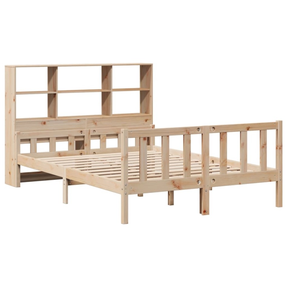 Cama con estantería sin colchón madera maciza de pino