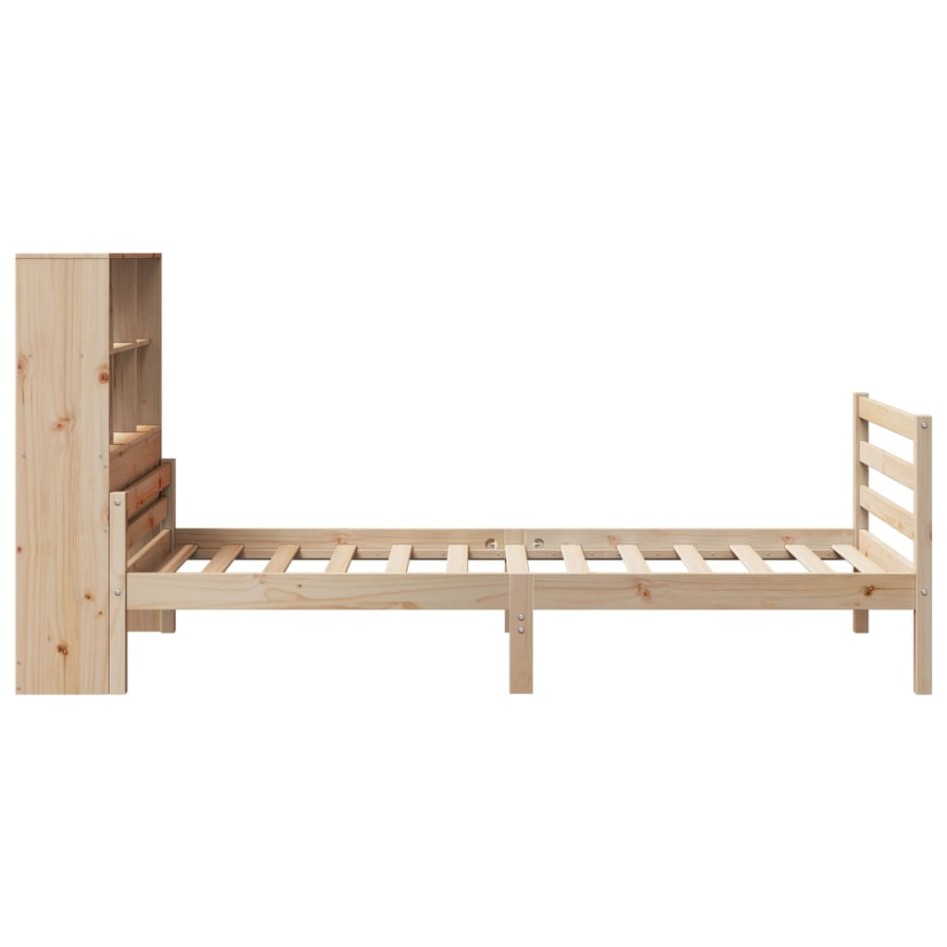 Cama con estantería sin colchón madera maciza de pino