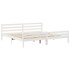Cama con estantería sin colchón madera maciza blanca 200x200