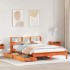 Cama con estantería sin colchón madera maciza marrón 120x190