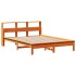 Cama con estantería sin colchón madera maciza marrón 120x190
