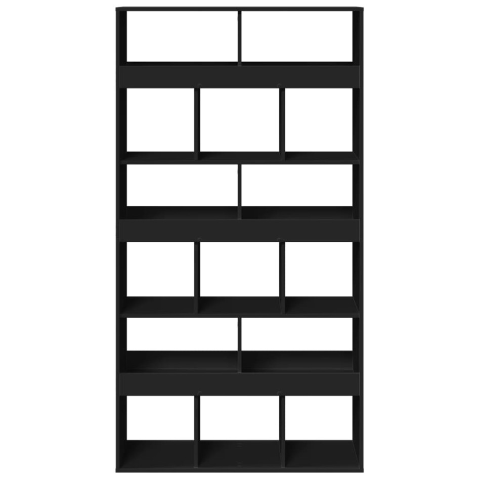 Separador de ambientes madera ingeniería negro 100x33x187,5