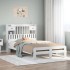 Cama con estantería sin colchón madera maciza blanca 135x190