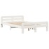 Cama con estantería sin colchón madera maciza blanca 135x190