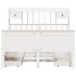 Cama con estantería sin colchón madera maciza blanca 160x200