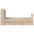 Cama con estantería sin colchón madera maciza de pino