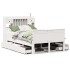 Cama con estantería sin colchón madera maciza blanca 135x190