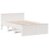 Cama con estantería sin colchón madera maciza blanca 135x190