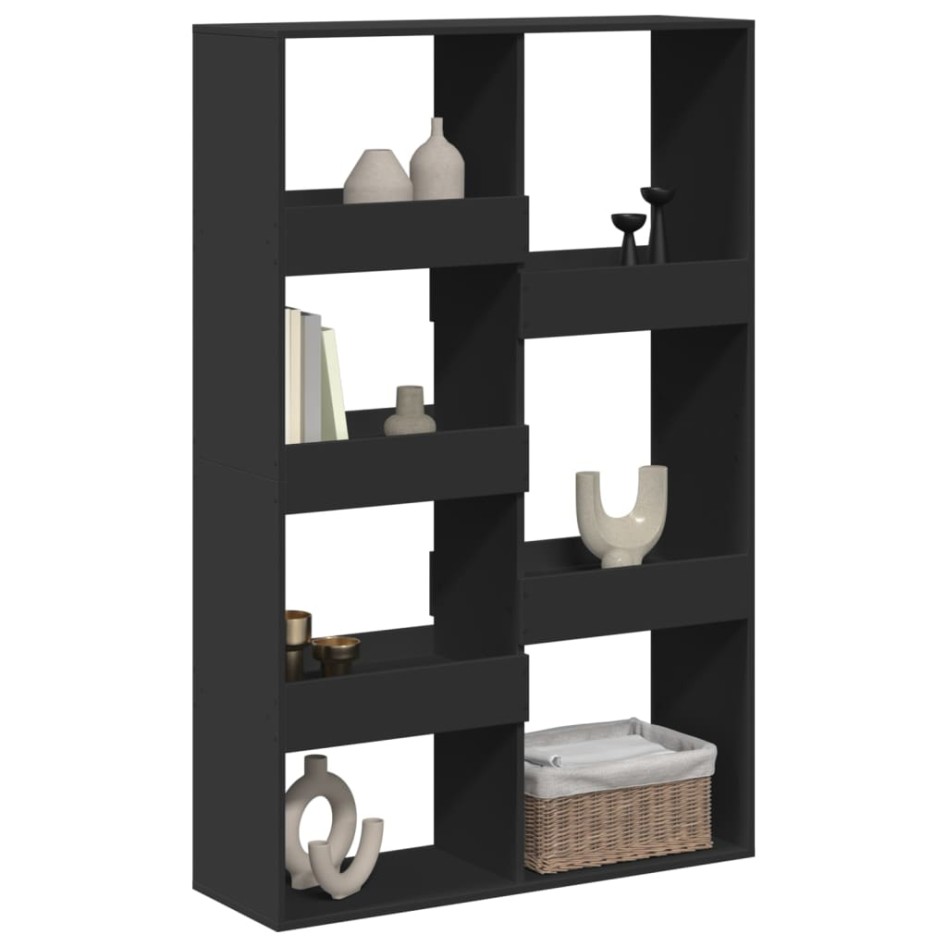 Separador de ambientes madera ingeniería negro 100x33x155,5