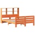 Cama sin colchón madera maciza de pino marrón cera 140x190